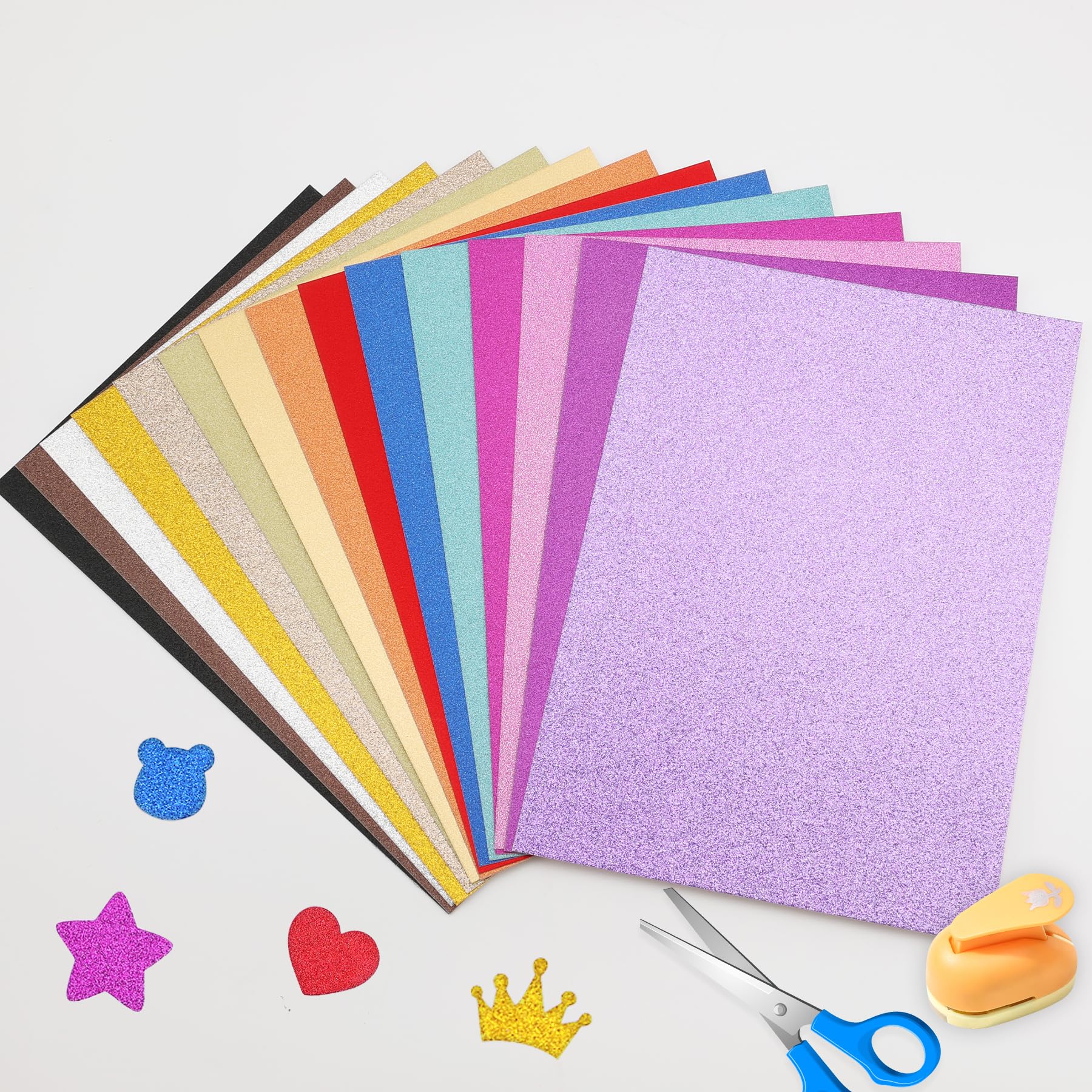 Glitter-Karton & Karton in Hellgold je 5 Bogen, 9.95 CHF