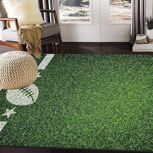 Miniatura 2 de Oueoty Alfombras de campo de fútbol americano para salas de 17 x 26 pies 20 x 31 pulgadas alfombras de área modernas con bordes antideslizantes
