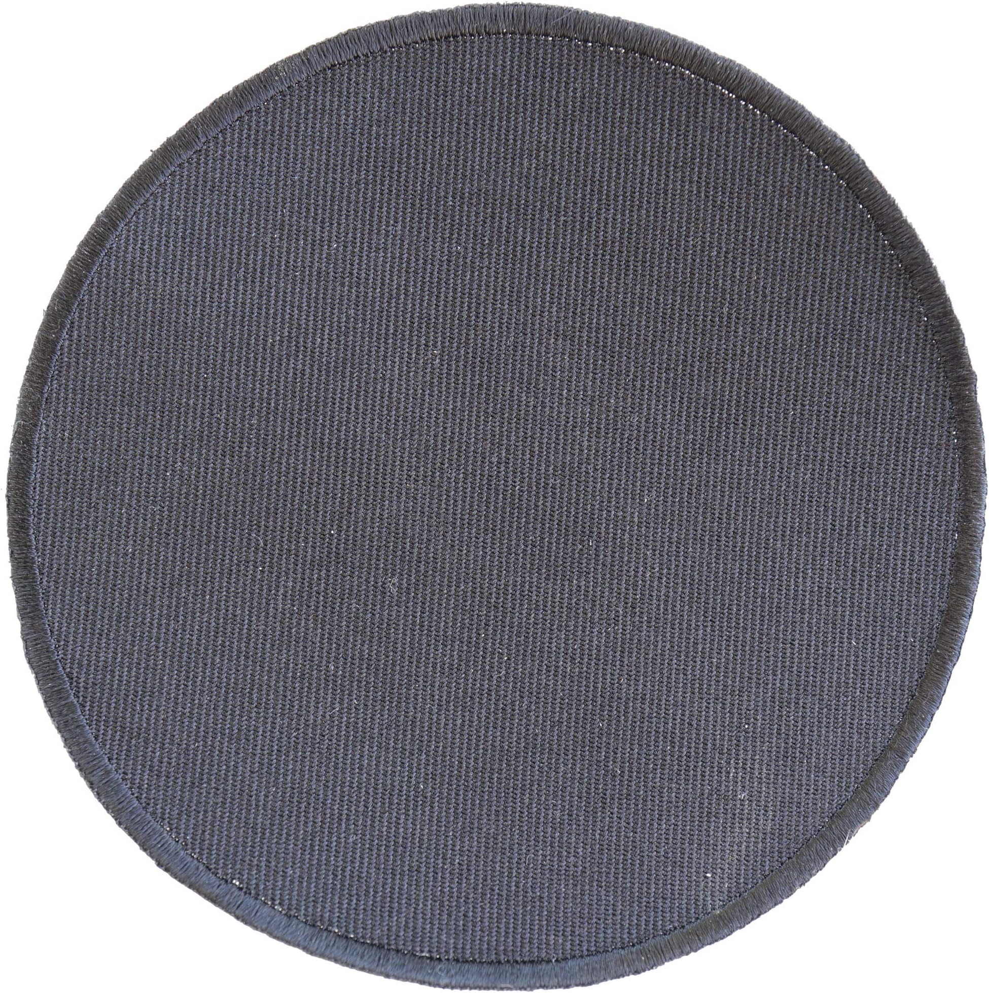 Black 4 Inch Round Blank Patch - by Ivamis Trading - 4x4 inch - Twill Fabric - Paper Backing - Embroidered and Laser Cut Borders (P4030)