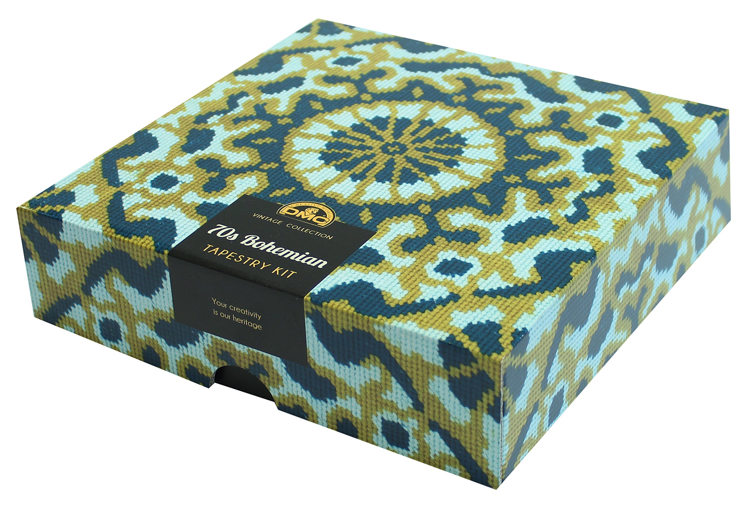 DMCVintage Collection Tapestry kit-70's Bohemian, Fabric, Multi, 40 x 1 x 40 cm