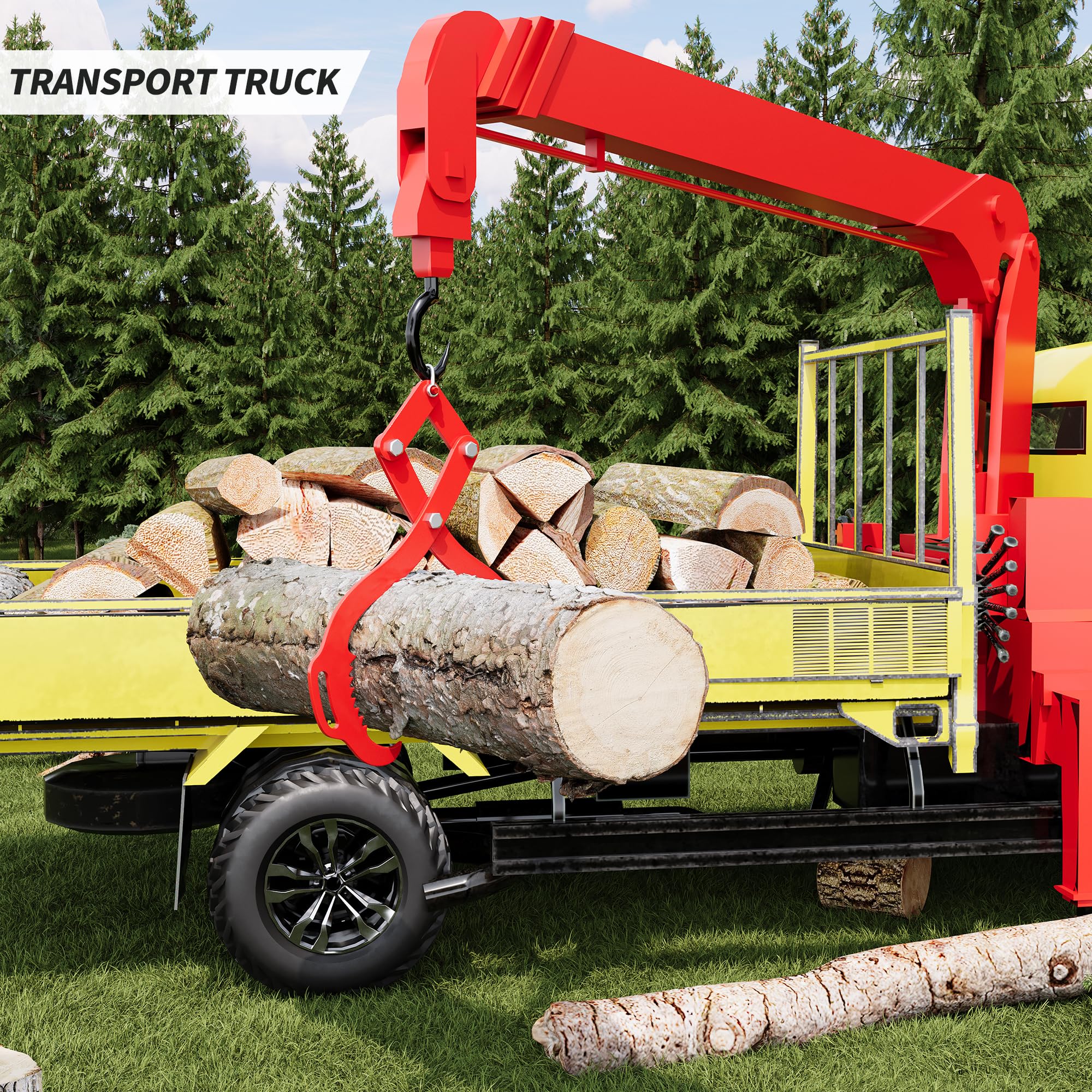 Pinza Sollevamento Tronchi - Doppia Zampa Dentata, 2200 lbs, Ganasce in Acciaio Pesante con Manici - Ideale per Trattori e Camion - Per Trascinamento Legna - 18 inches