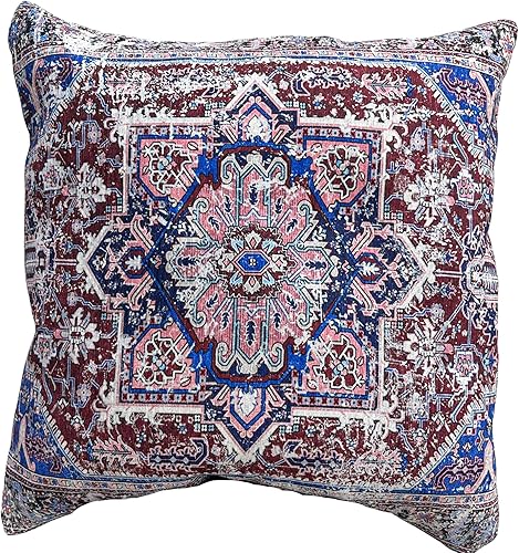 y-155 - Cojín decorativo estilo bohemio Kilim para alfombra, 16 x 16 pulgadas, funda de cojín lumbar