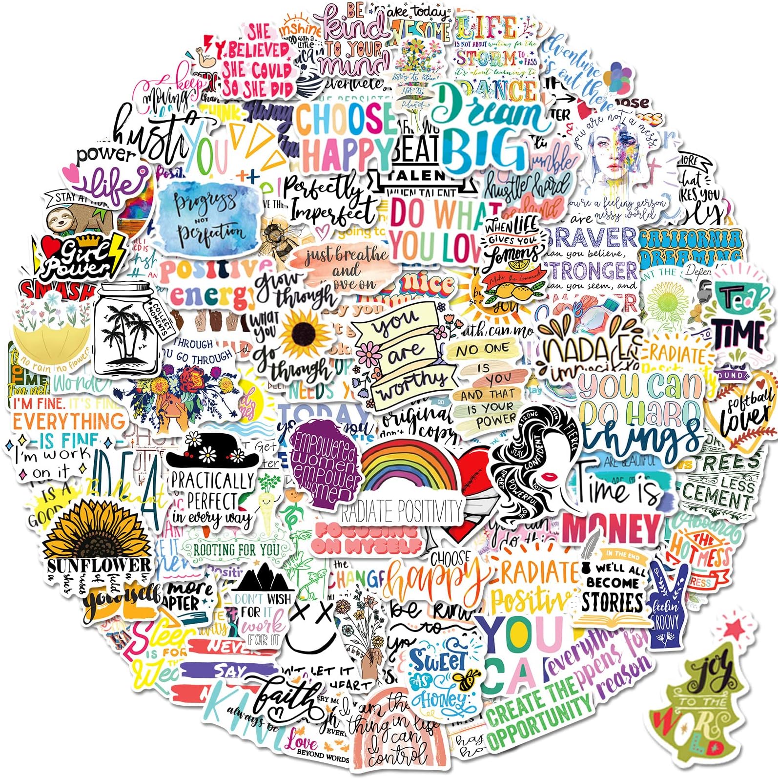 Inspirational Stickers, Motivational Stickers, 52PCS Encouraging Positive Stickers