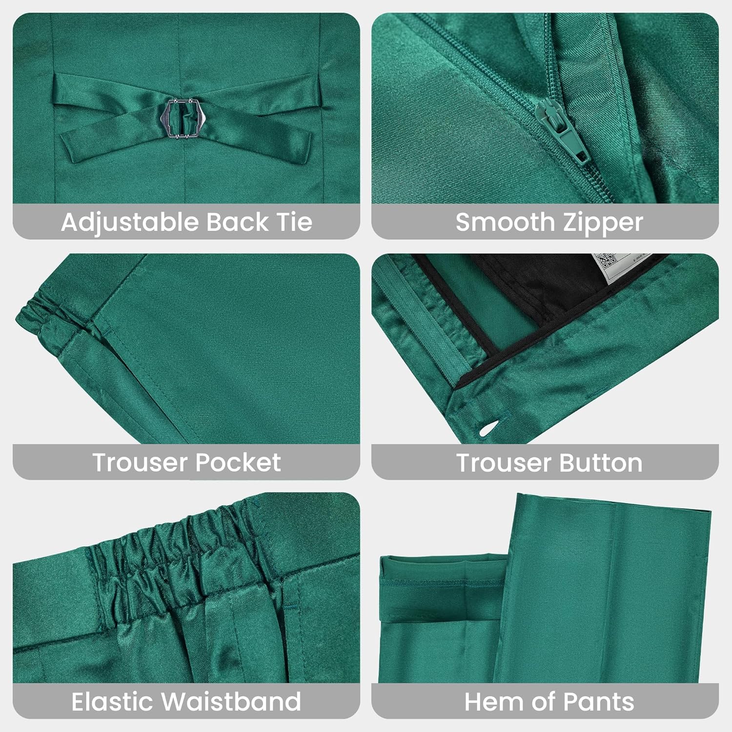 Women's 3 Pieces Satin Suit Black Peak Lapel Fashion Outfits Casual Party Wedding Blazer Jacket Vest Pants Set - Image 8