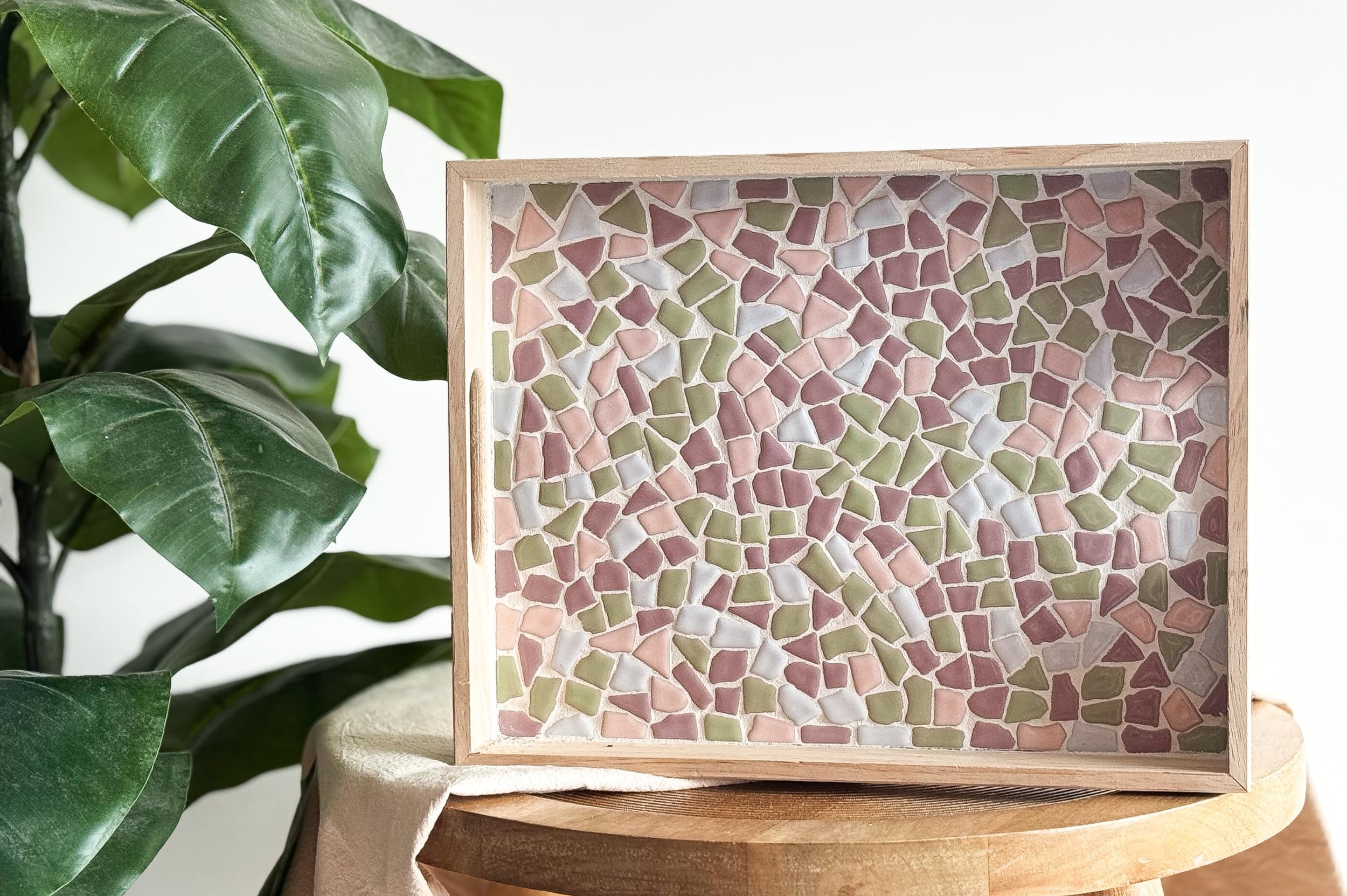 Little Creations Plateau mosaïque Pastel | Kit de Bricolage pour Adultes | Créez Votre Propre Plateau | 33 x 25 x 5 cm | Design Durable | Nombreuses utilisations possibles