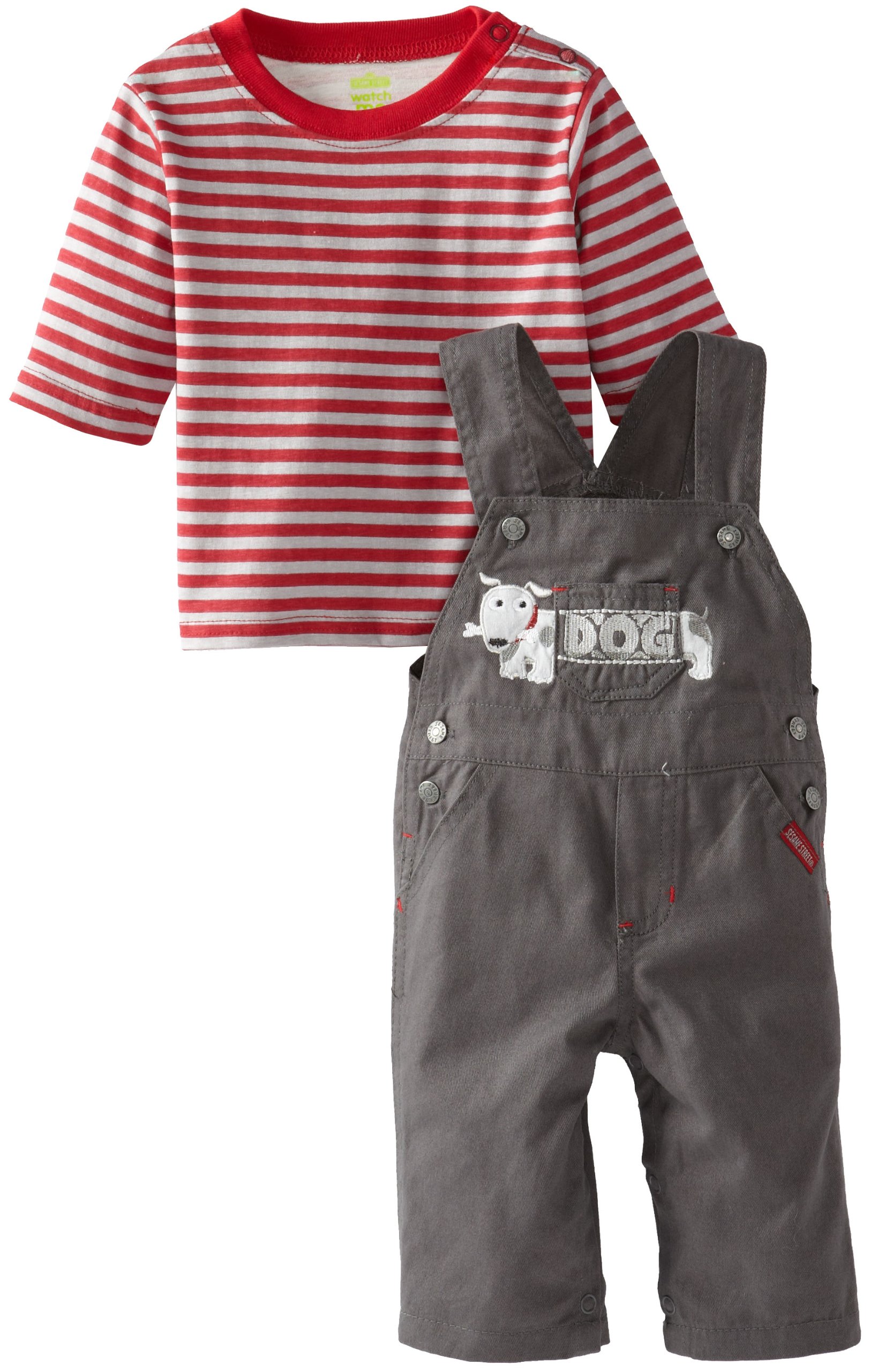 Watch Me Grow! by Sesame Street Baby-boys Newborn Stripped Overall and Pullover