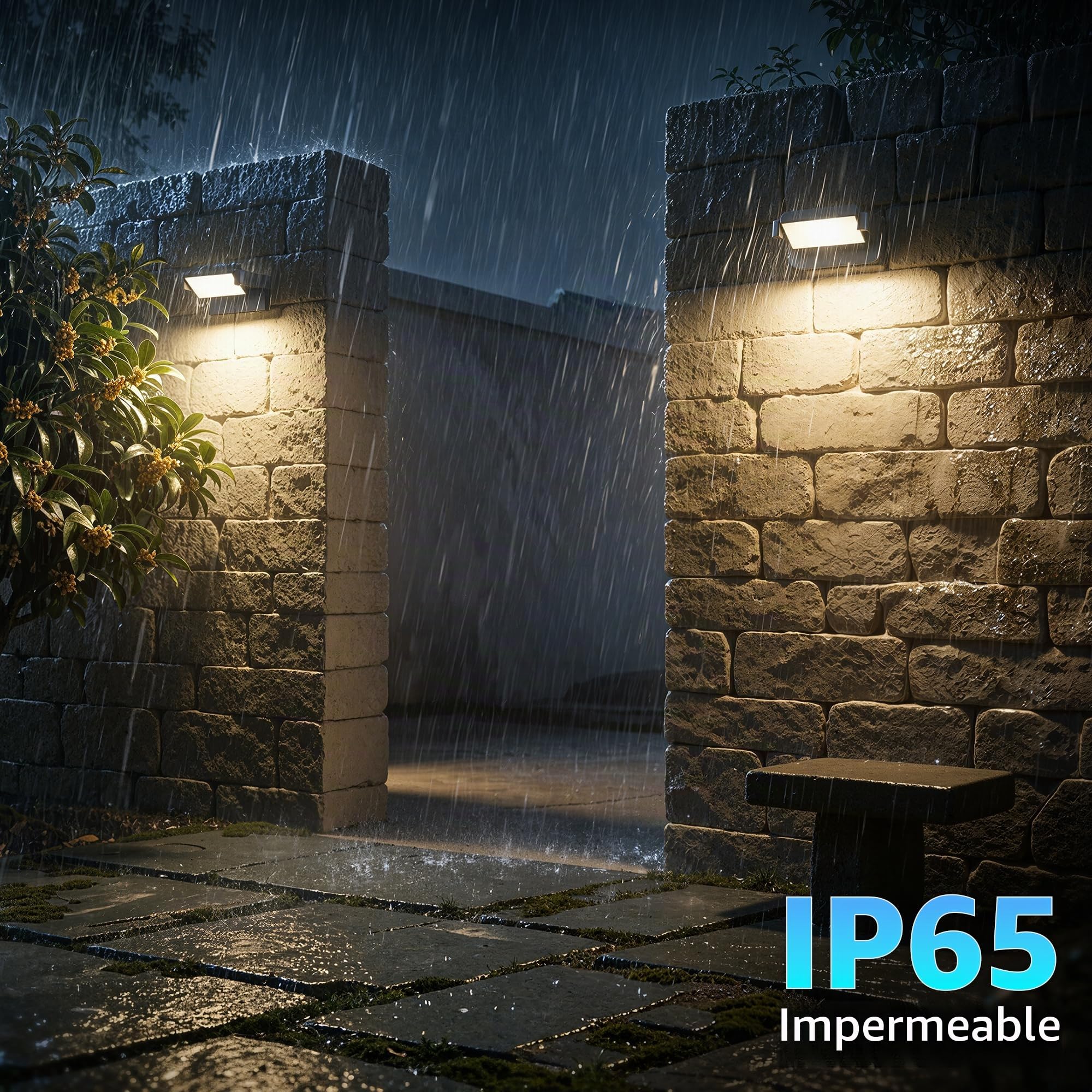 Aipsun 24W LED Lámpara de Pared Exterior/Interior IP65,Antracita | Luz Ajustable (350°) | Aluminio Fundido Duradero para Entrada, Jardín, Terraza, Garaje | Blanco Cálido 3000K | Moderno Diseño