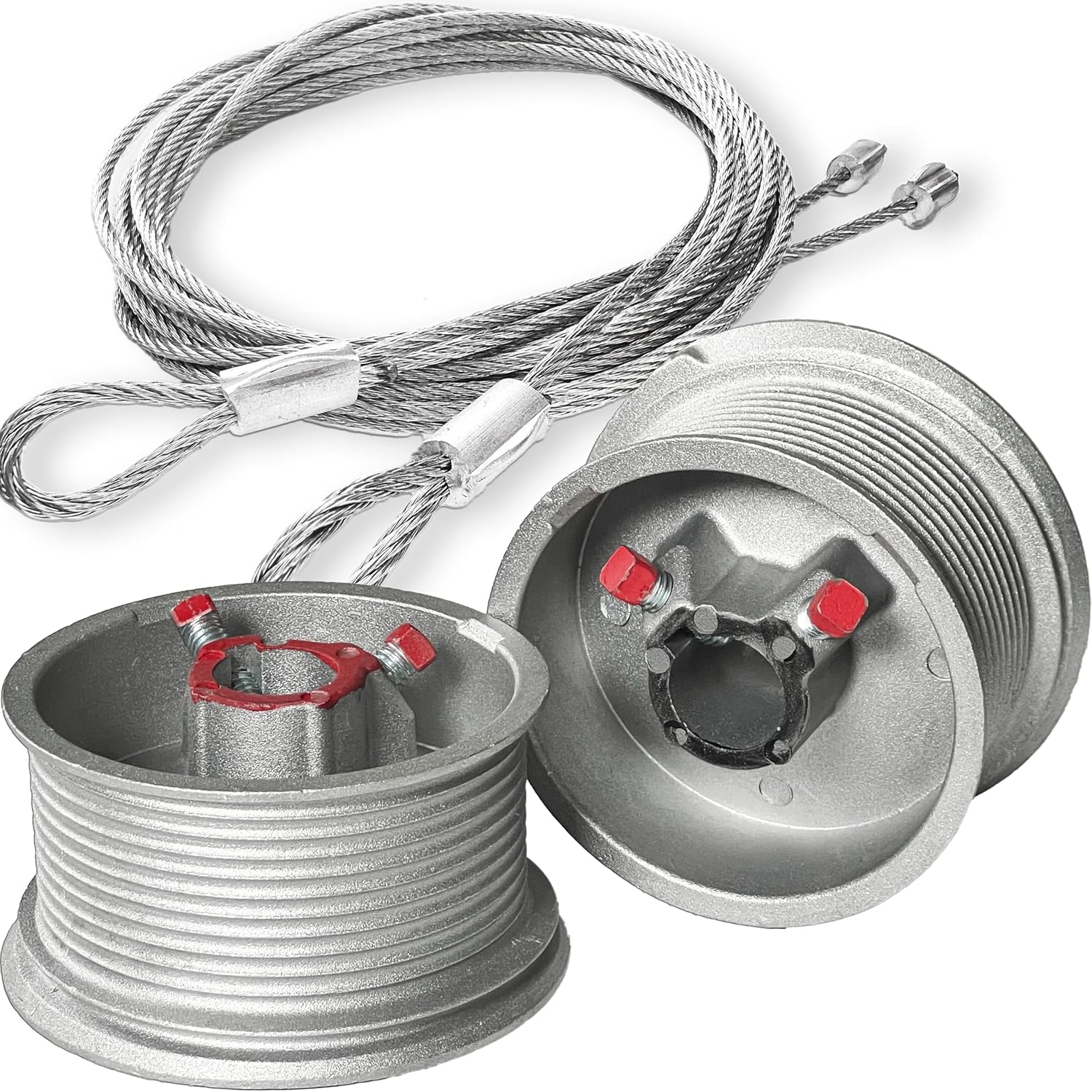 2-Pieces Bundle - 11.5ft Long Garage Door Cables & Standard Lift Cable Drums