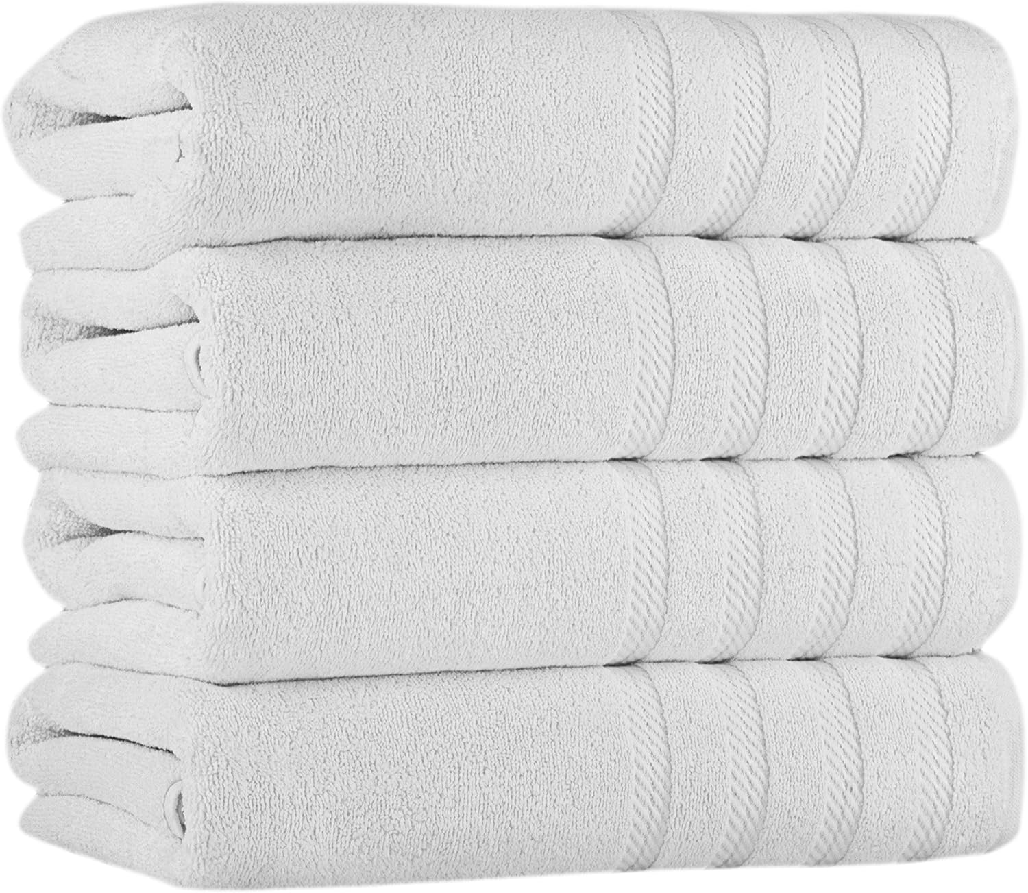 🔥 Classic Turkish Towels - Ultra Soft and Quick Dry - 12 Piece Luxury Bath Towels Set for Bathroom - 100% Cotton Bath, Hand and Washcloths Towels (4 Each), White