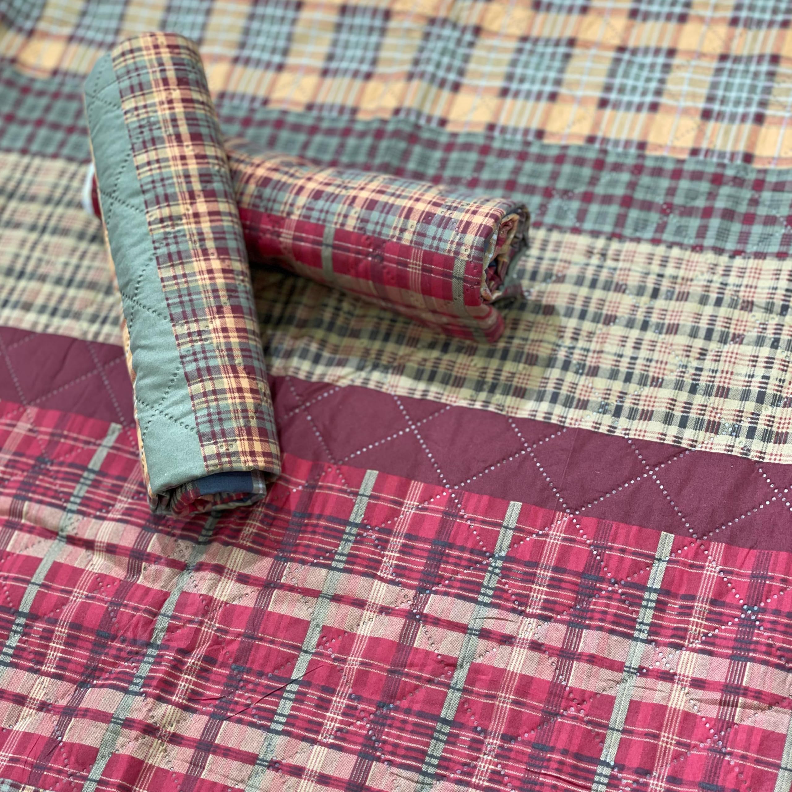 Premium Reversible Dohar with Matching Pillow Cover - Wrinkle-Free Bedspread, Multi-Purpose Use, Imported Fabric, Lightweight & Durable-image-39