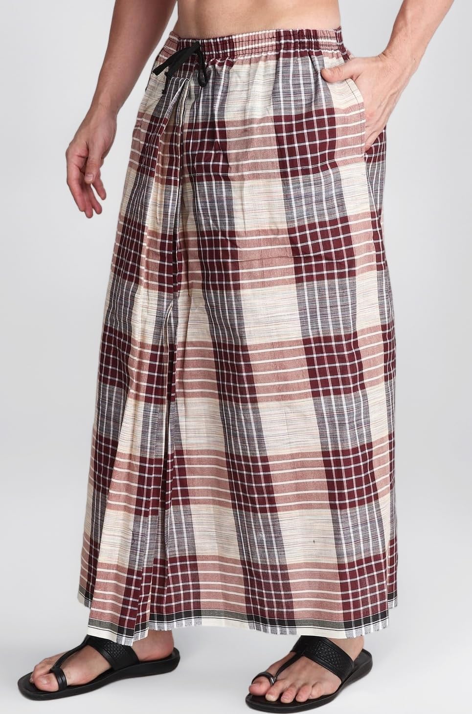 Gowri Tex Elastic Premium Lungi with Dual Packet Pack of 1
