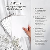 Vista 7 de Wanderings Papel en blanco hecho a mano con borde Deckle Edge 4 x 6 Paquete de 50 AcuarelaPapel mixto Invitaciones para guardar la fecha