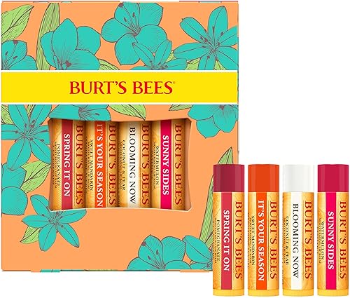 Miniatura 8 de Burt's Bees Ideas de regalo juego de bálsamo labial Just Picked, granada, sandía, mandarina dulce, coco y pera, tratamiento labial de origen