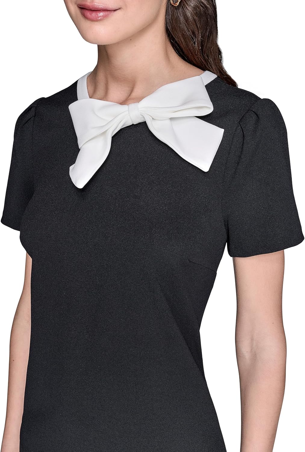 Karl Lagerfeld Womens A-line Crew Neck Scuba Crepe Dress - Image 5