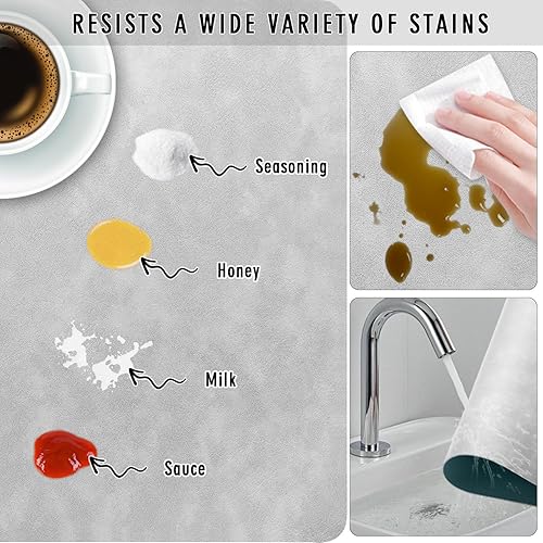 Miniatura 4 de UnivoColors - Juego de 4 manteles individuales de piel sintética con patrón de piel de vaca lavada, impermeables, fáciles de limpiar,