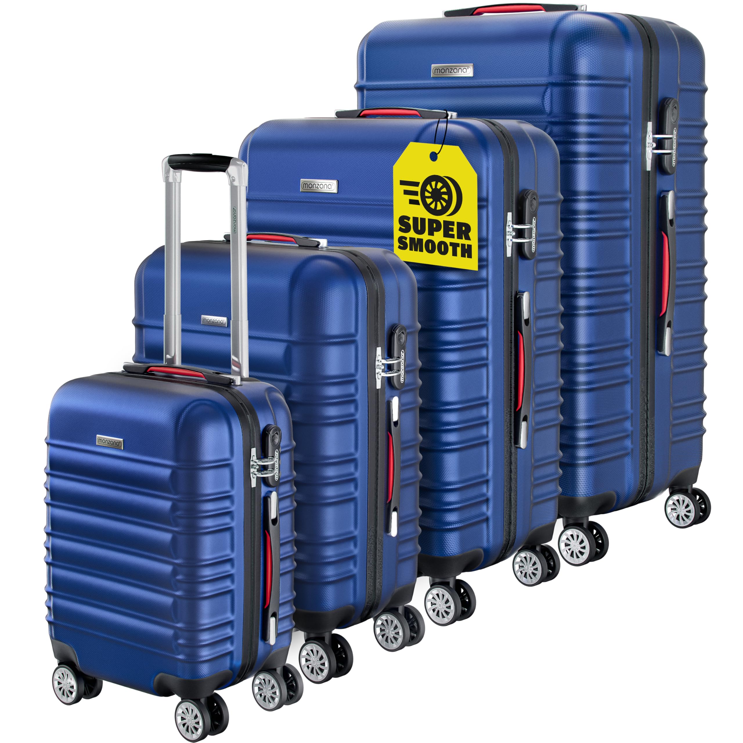 Monzana Set de 4X Valises Rigides Bleu S/M/L/XL