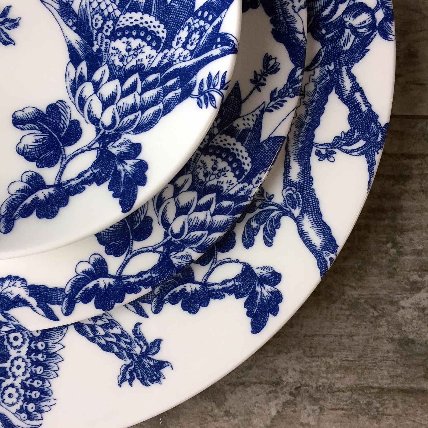 Caskata Arcadia Salad Plates Set of 4 | High-Design Lead-Free Porcelain Dinnerware Plate Set | Blue Dinnerware Set for Entertaining Everyday Thanksgiving, Wedding or Birthday Gifts | 8.5 in