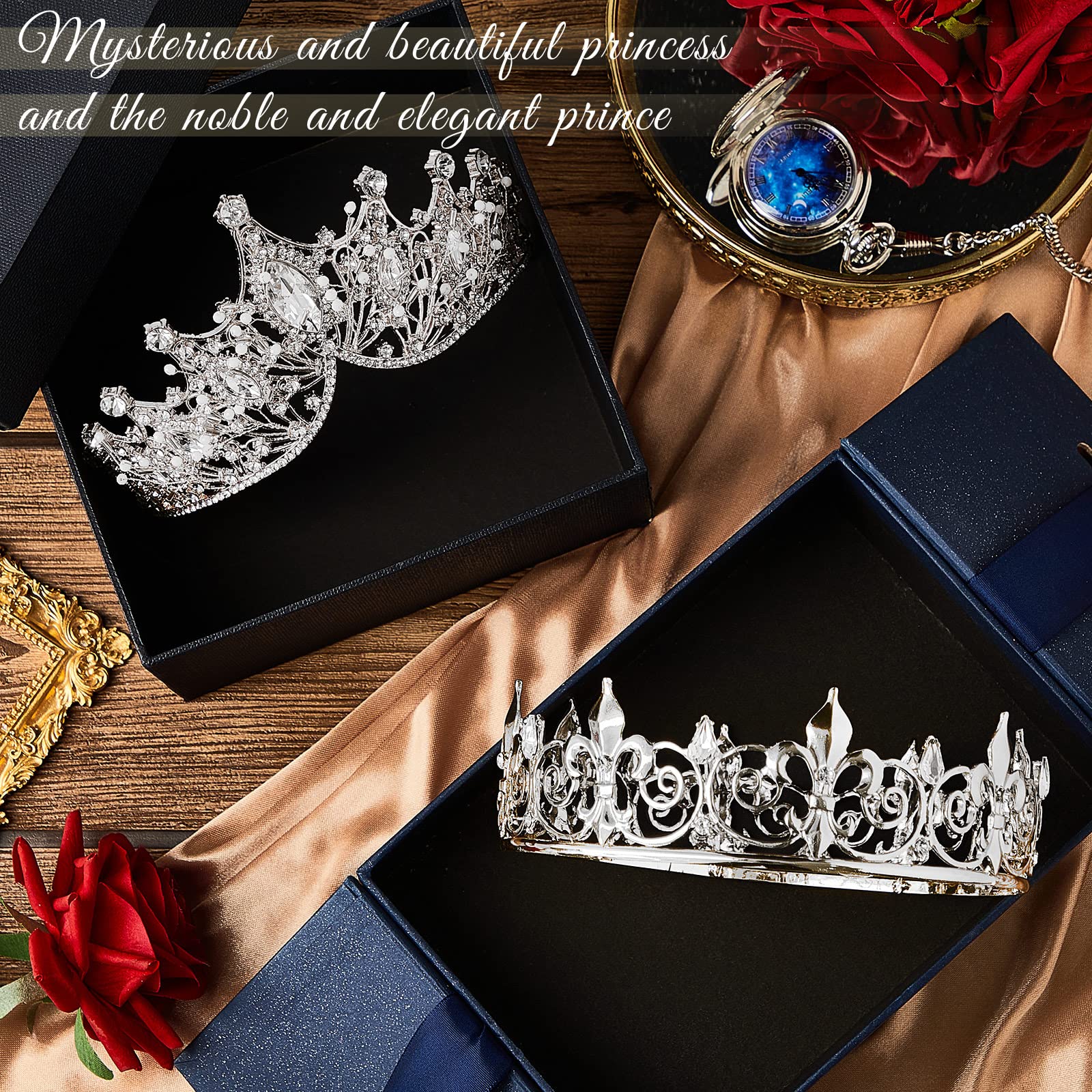 Amazon.com: Junkin 2 Pcs Prom King and Queen Crowns for Men Women