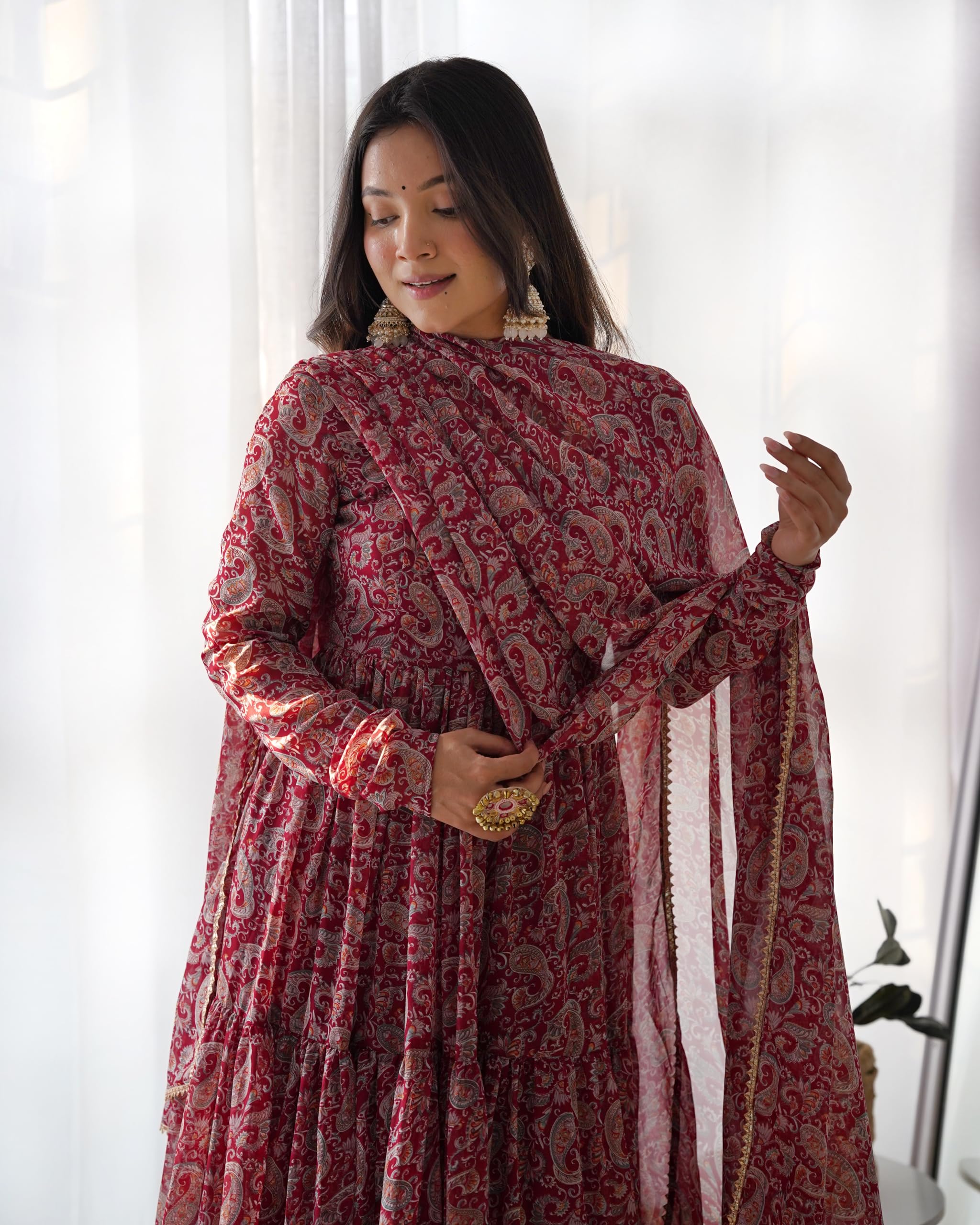 FUSIONIC Maroon color ethnic-suits With Dupatta 2