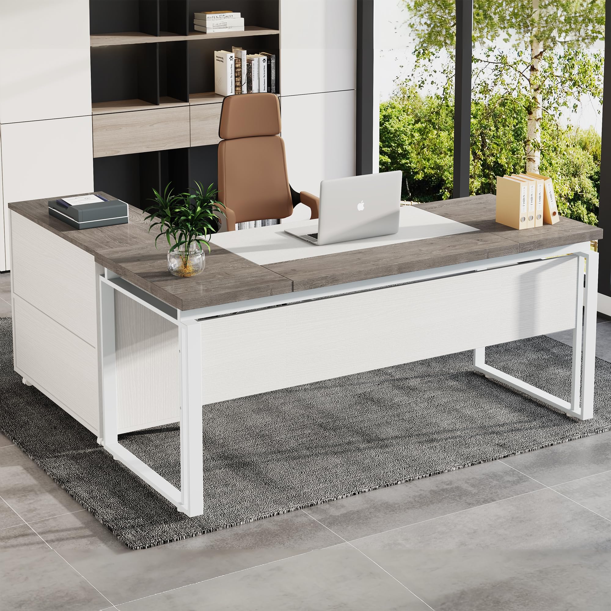 Amazon.com: Tribesigns L-Shaped Desk with Drawers, 63