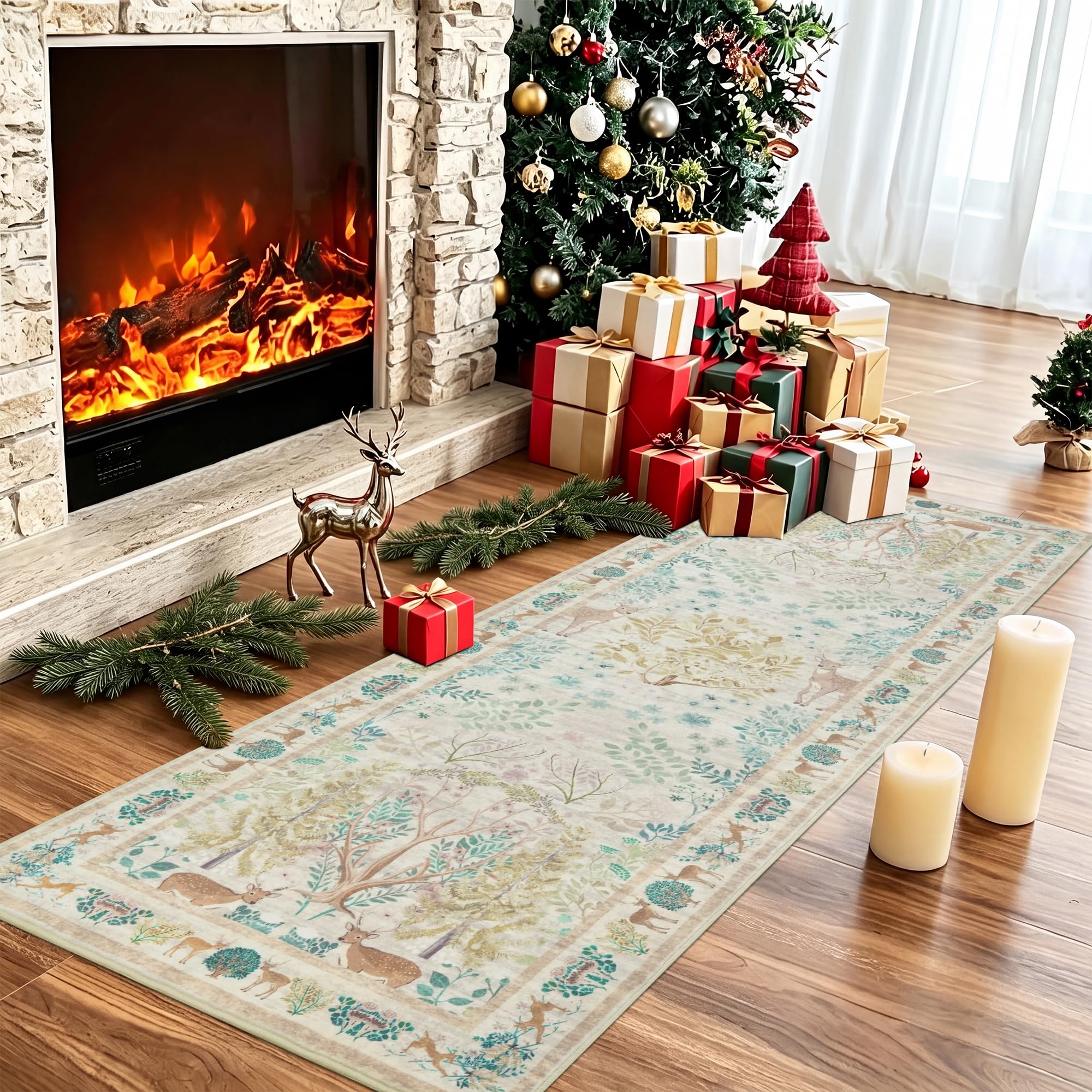 Homcomodar Teppich Läufer 60x150cm Teppichläufer rutschfest Läufer Waschbar