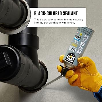 Great Stuff Multipurpose Black Gap Filler | Insulating Foam Sealant, 12 oz. Smart Dispenser, Black (12 Pack)