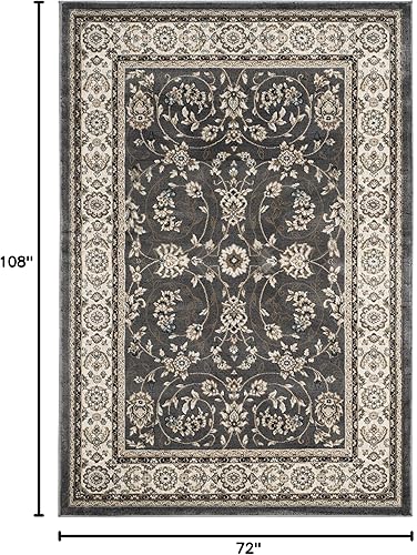 Miniatura 2 de SAFAVIEH Lyndhurst Collection - Alfombra de área de 6 x 9 pies, color gris y crema, diseño oriental tradicional, no desprende pelusa y de fácil