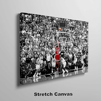Michael Jordan Basketball Legend Canvas Modern Wall Art - For NBA Basketball Fan Home Gym Office Decoration (L: 76cm x 50cm)