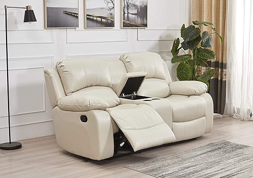 Miniatura 53 de Betsy Furniture 8018 - Juego de sillón reclinable de cuero reconstituido, para sala, sofá reclinable, sofá de dos piezas y sillón de cuero