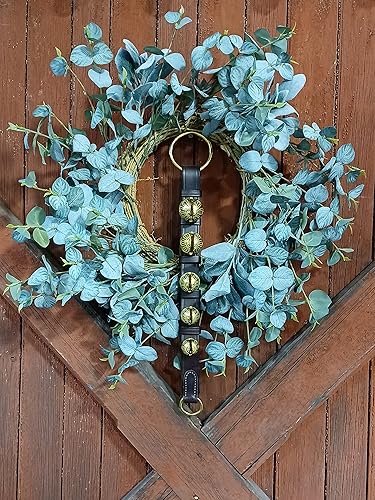 Miniatura 10 de Campanas colgantes para puerta, campanas de trineo, campanas con correa de cuero, campanas de tendero sobre la puerta, cascabeles para decoración