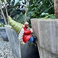 WSHMZYHOME Hanging Climbing Gnome Statue - Hand-Painted Resin Figurine Ornament for Indoor Outdoor Garden Home Decor, Ideal Gift for Mom