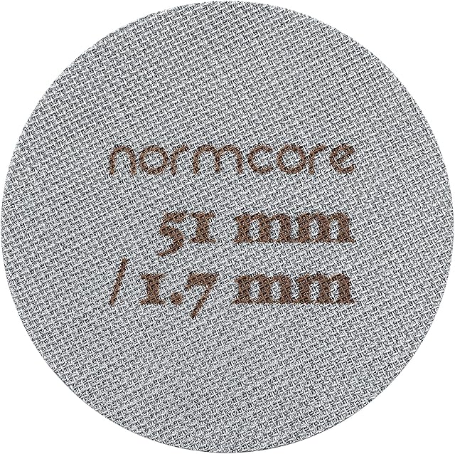 Normcore 51 mm Puck Screen, Lower Shower Screen, Metal Coffee Reusable Filter for Espresso Portafilter Filter Basket, 51 mm - 1.7 mm Thickness 150 µm, Stainless Steel