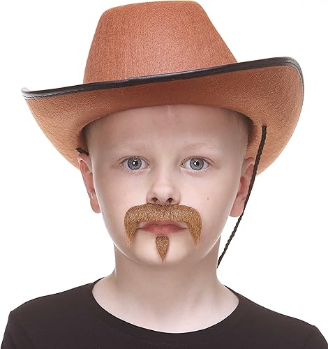 Miniatura 8 de Mustaches Bigote falso autoadhesivo Zappa y barba para niños novedad pelo facial pequeño y sintético accesorio de disfraz para niños color negro