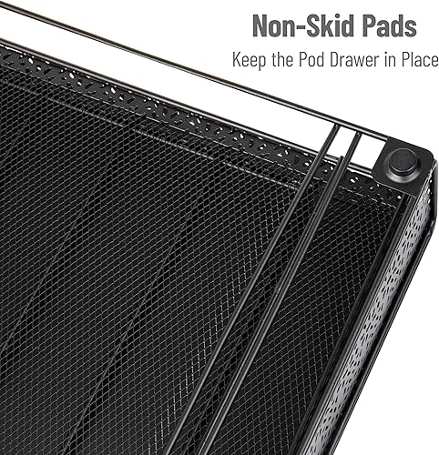 Miniatura 4 de Mind Reader MTRAY-BLK - Organizador de almacenamiento de cápsulas de café cajón de malla de metal negro