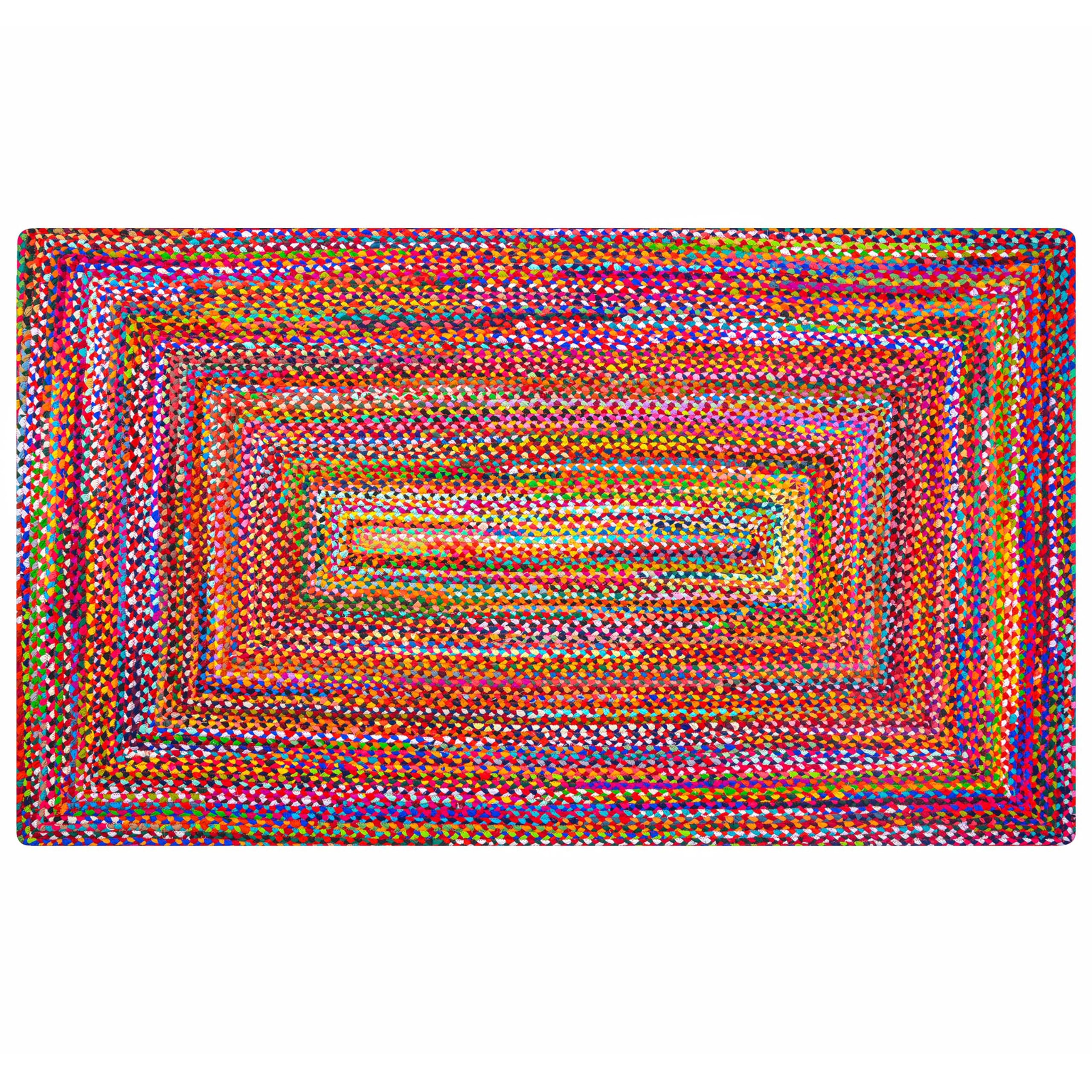 Amazon.com: RAJRANG Chindi Rag Rug Reversible Cotton Braided Colorful ...