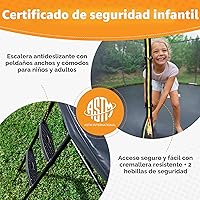 Vista 6 de Jumpzylla - Cama elástica recreativa para niños, con red de seguridad, escalera y revestimiento antioxidante, de 8, 10, 12, 14, 15 y 16 pies