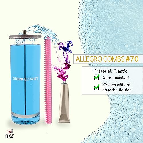 Miniatura 6 de Allegro Combs Peines de dientes anchos #70, peine de 3 filas de dientes anchos para cabello rizado, peine para cabello rizado, peine para estilistas