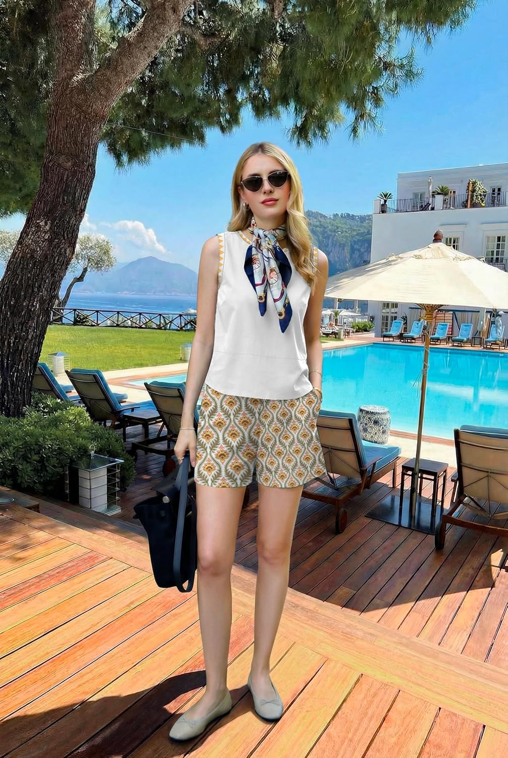 2 Piece Sets for Women Summer Lounge Short Sets Tank Tops Crew Neck Sleeveless and Bottom Matching with Pockets 2026 - Image 6