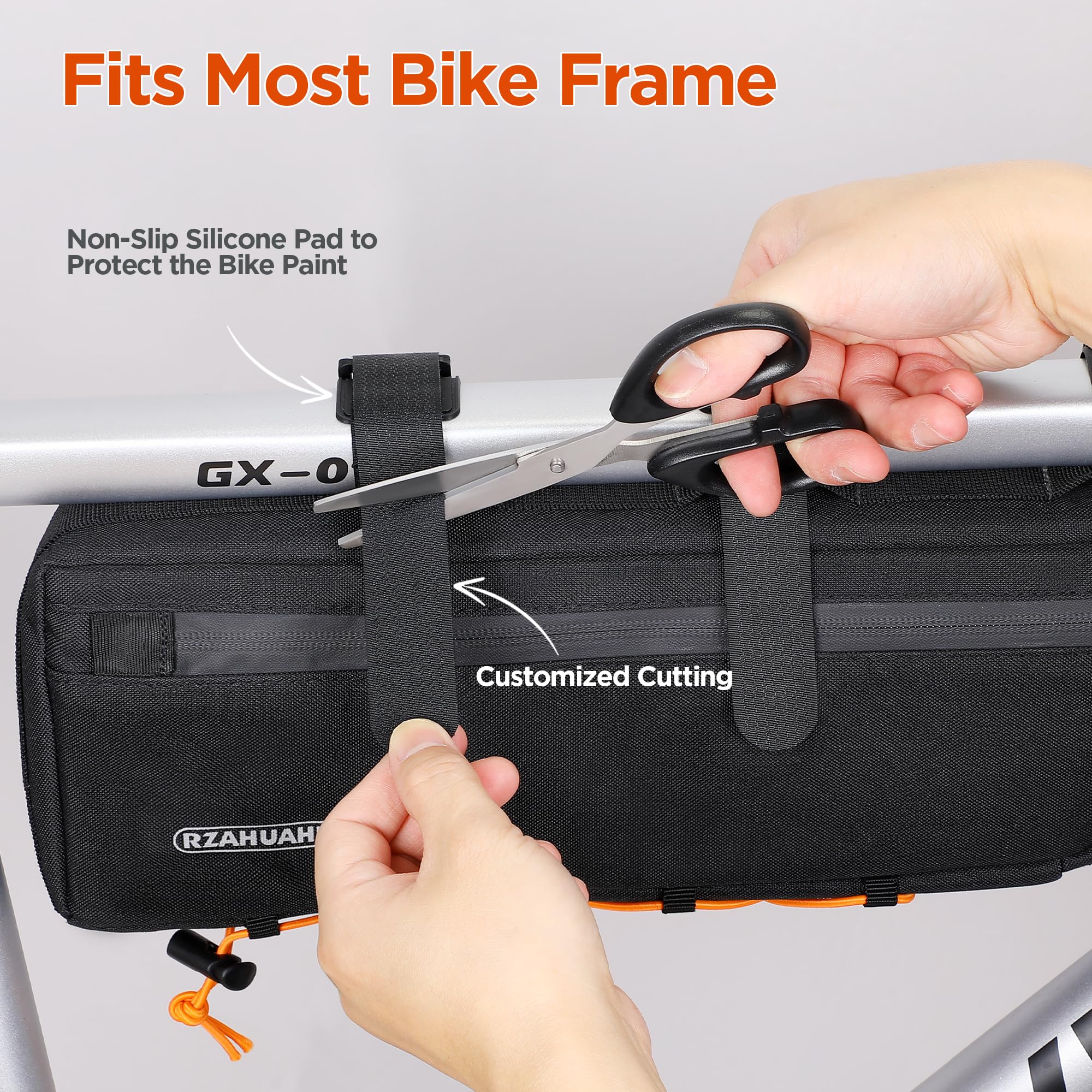 Fahrrad Rahmentasche 3L Fahrradtasche Rahmen Oberrohrtaschen Wasserdicht Frame Bag Bikepacking Taschen für Gravelbike, Rennrad, MTB Fahrradzubehör Schwarz