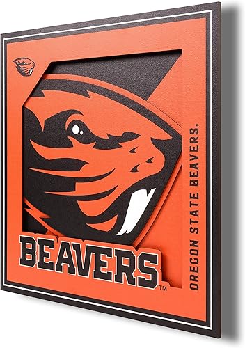 YouTheFan NCAA Oregon State Beavers 3D Logo Series - Arte de pared - 12 x 12