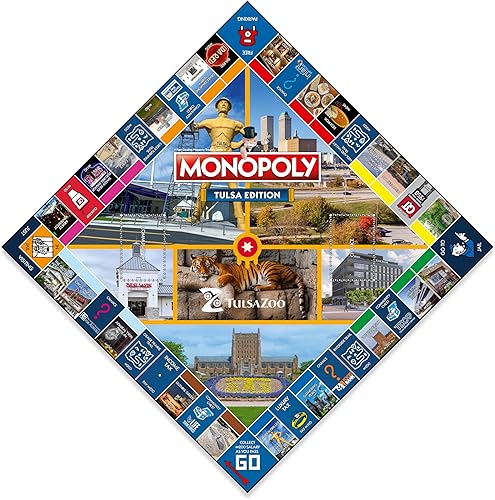 Miniatura 2 de MONOPOLY Juego de mesa - Edición Tulsa 2-6 jugadores Juegos de mesa familiares para niños y adultos, juegos de mesa para niños de 8 años en