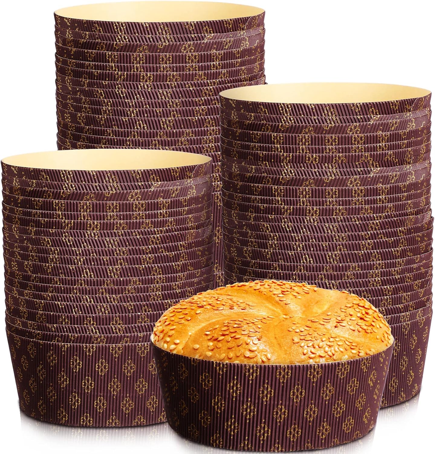 50 Count Paper Mold Paper Pans for Baking Heat Resistant Paper Baking Cake Pan 6" x 2.