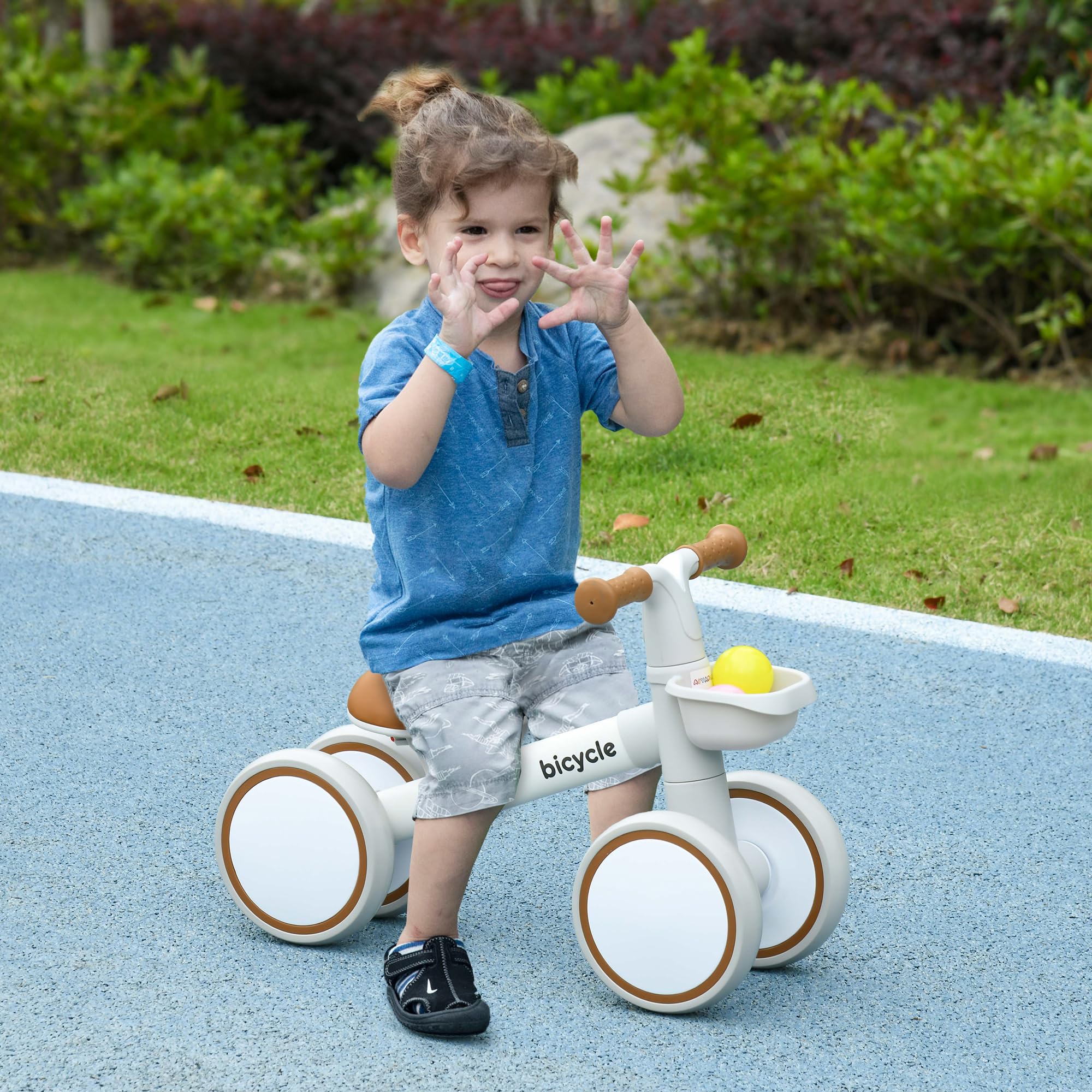 AIYAPLAY Draisienne vélo Enfant 4 Roues Selle réglable Guidon Ergonomique Alliage alu PP 1 à 3 Ans
