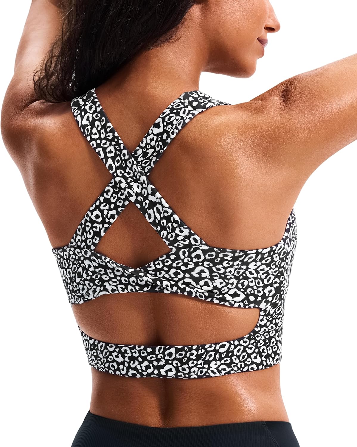 Sports Bras for Women Criss-Cross Back Padded Workout Tank Tops Medium Support Crop Tops for Women