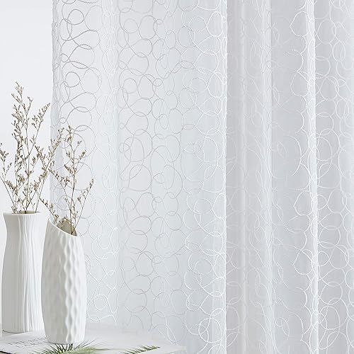 Miniatura 10 de HLC.ME Audrey Sheer - Cortina de gasa transparente para ventana corta para cocina, dormitorio, ventanas pequeñas y baño (30.0 x 24.0 in de largo,