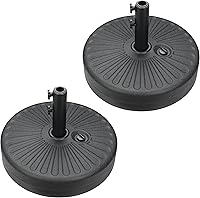 Vista 11 de YSSOA Base de sombrilla de mercado de 24.2 libras de 17.72 pulgadas, soporte redondo resistente para patio al aire libre, terraza, césped, jardín