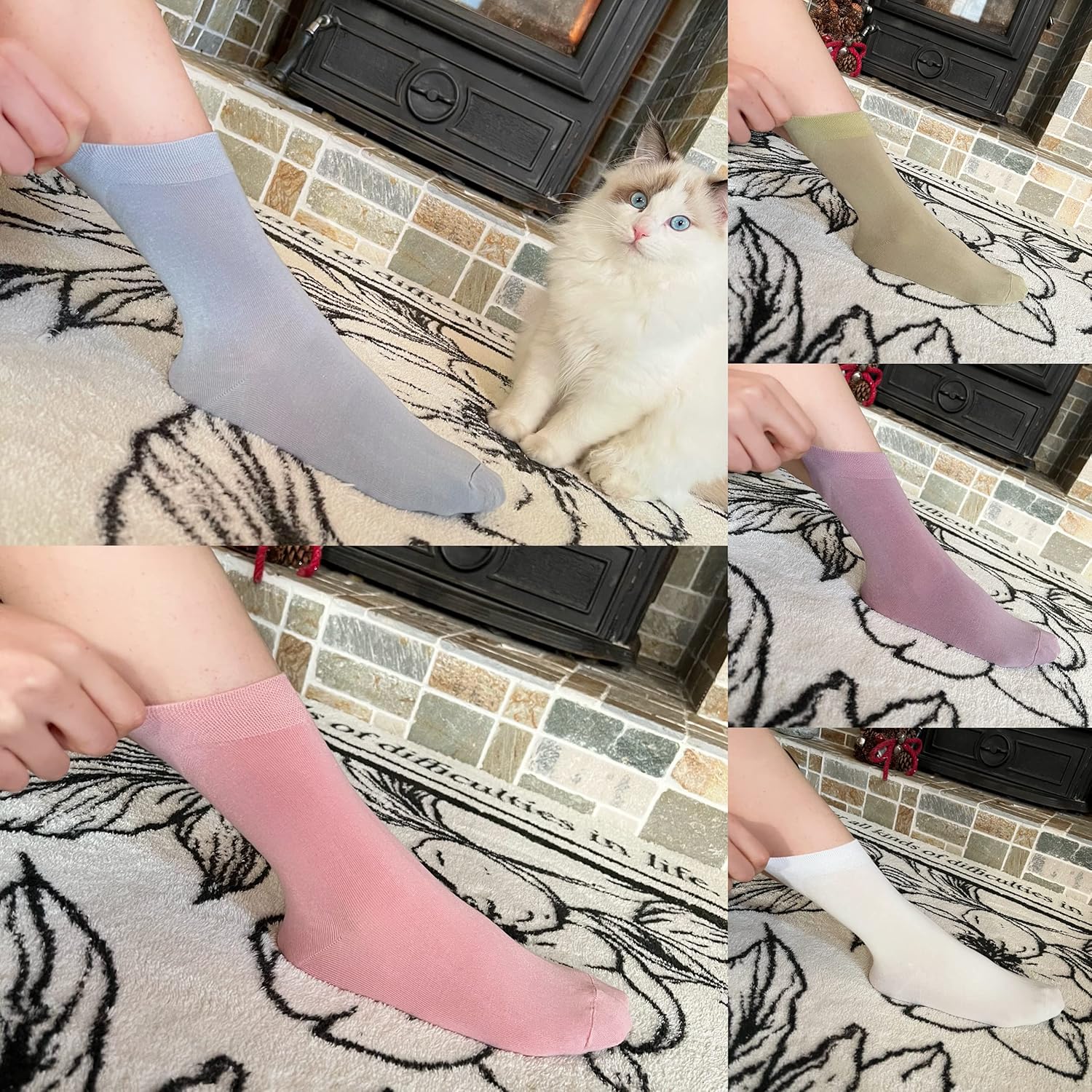 SERISIMPLE Women Thin Viscose Bamboo Socks Crew Lightweight Above Ankle Casual Dress Sock For Ladies Bootie Trouser 5 Pairs - Image 5