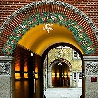 Vista 6 de Guirnalda de Navidad Iluminada de 9 Pies (2.7 m), Guirnalda de Navidad a Pilas con Luces, Corona Guirnalda Preencendida para Decoraciones