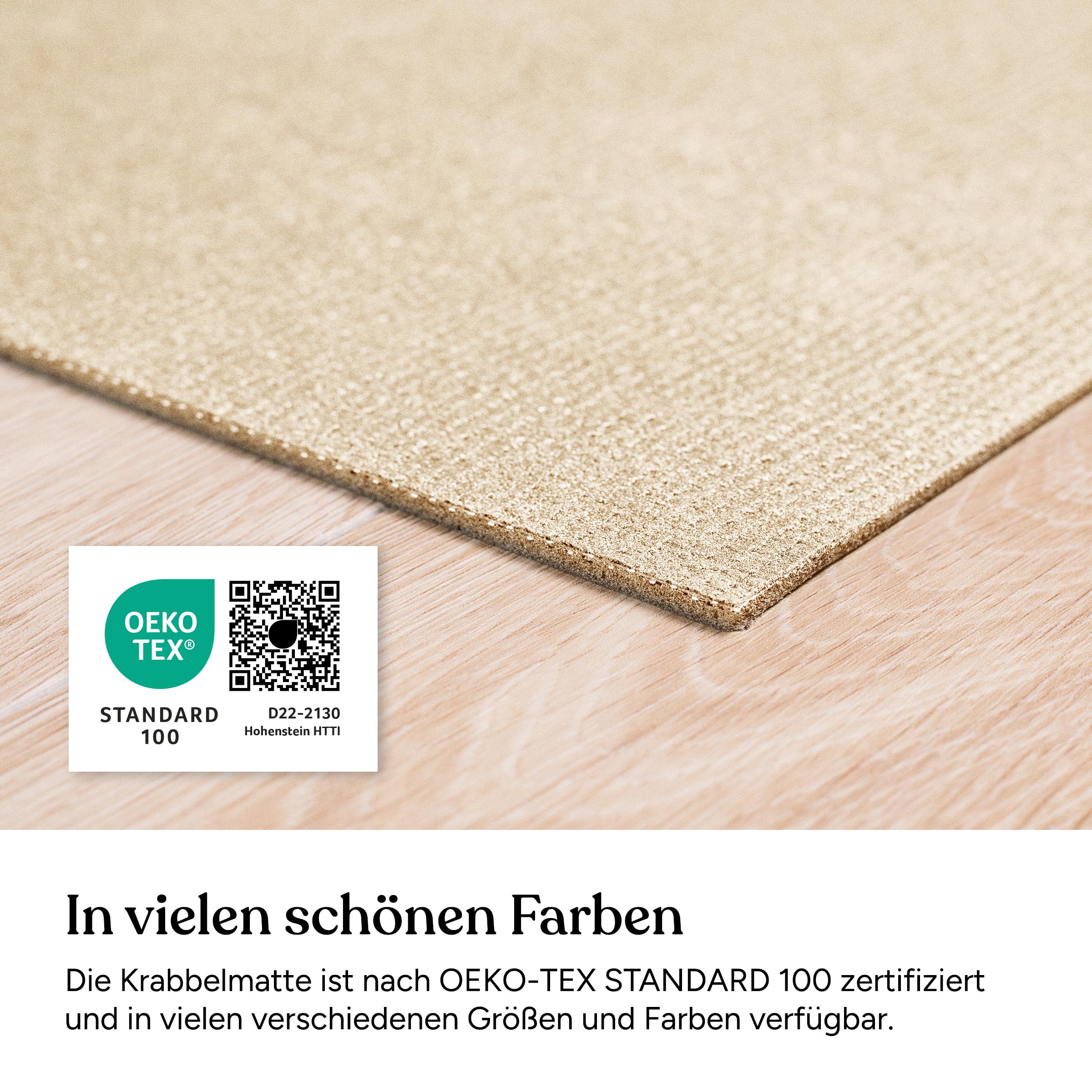 Ehrenkind® Made in Germany Anti-Rutsch Krabbelmatte Oeko-Tex Matten | Spielmatte Baby | Größe 120x180cm BEIGE
