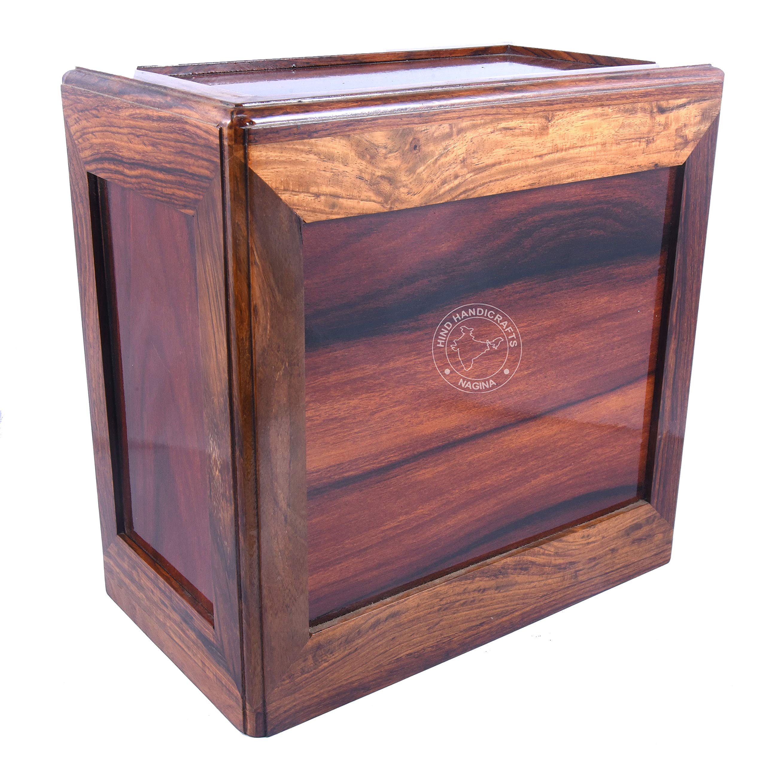 Urne funéraire en bois de palissandre pour cendres humaines gravée L